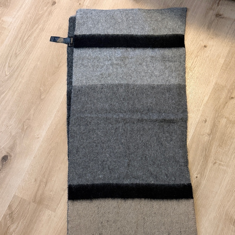 Zara Gray and Black Striped Scarf